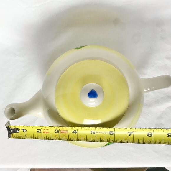 VTG Hartstone Birdhouse Yellow Spring Birds 1989 Ceramic Teapot With Lid USA - Picture 11 of 11